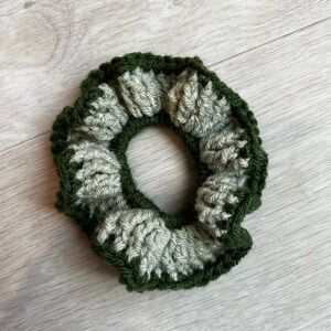 Monochromatic Green Crocheted Hair Scrunchie Handmade 💚
